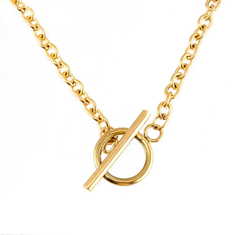 

Stainless Steel 4mm Silver Gold Cross Rolo Link Chain Necklace Men Women with Toggle Clasp for DIY Jewelry Making Gift Husband