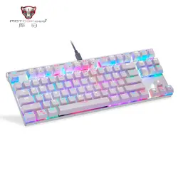 Оригинальный Motospeed CK101 Проводная Механическая игровая клавиатура RGB свет эргономичный 87 анти-ореолы ключи синий/красный переключатель