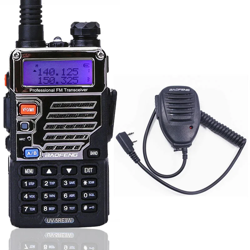 BaoFeng UV-5RE 8 Вт Walkie Talkie plus двухдиапазонный UV 5RE радио VOX фонарик Ручной 10 км дальний BF-UV5RE ветчины 2 пути радио - Цвет: add speaker mic