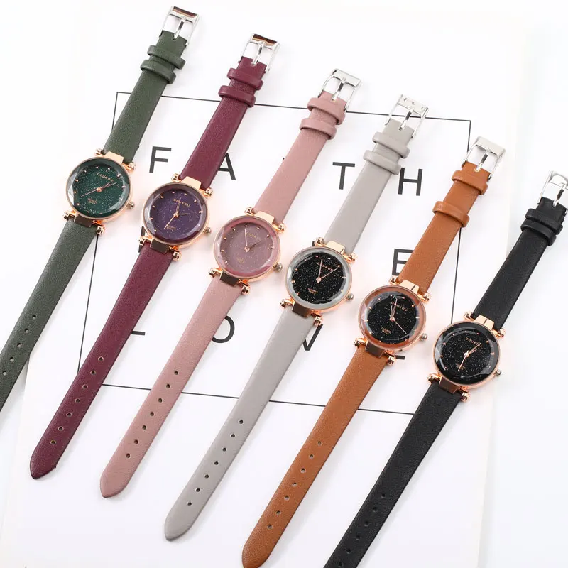Top Luxury Brand New Fashion Women Exquisite Starry Sky Small Dial Watch Ladies Diamond Cutting Wristwatch Leather Quartz Clock Top Luxury Brand New Fashion Women Exquisite Starry Sky Small Dial Watch Ladies Diamond Cutting Wristwatch Leather Quartz Clock