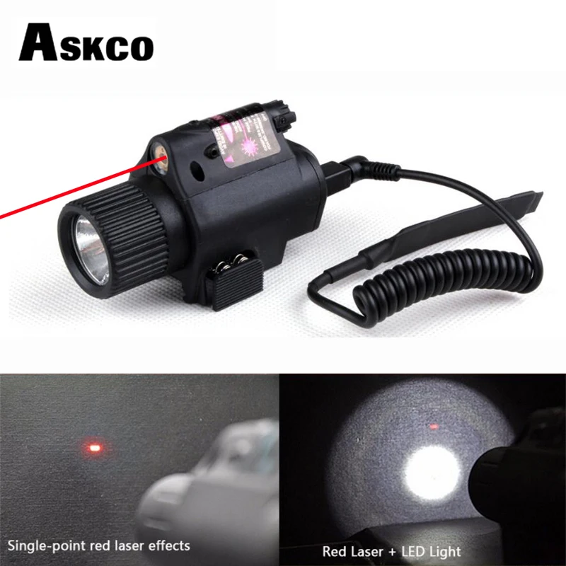 Conjunto para Rifle Askco Quick Release mw Poderoso Tactical Red Dot Laser Sight Scope Pistola Tiro Lanterna Led Combo Visão 5 m6