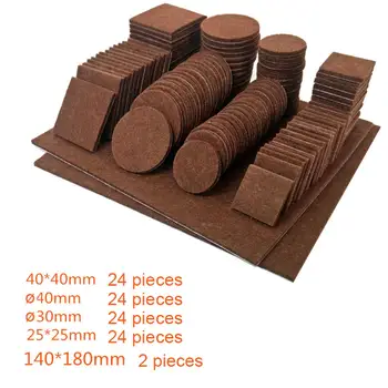 

98Pcs Furniture Pads for Chair Legs Thick Wear-Resistant Felt Pad, Best Floor Protection Beige/Brown