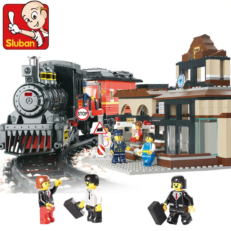 

Model building kits compatible with lego Explorers League Train 3D blocks Educational model building toys hobbies for children