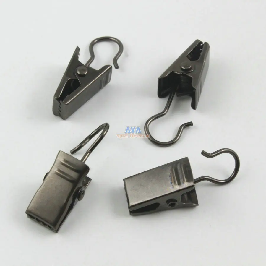 50 Pieces 32x9.5mm Gunmetal Hook Clips for Curtain Drapery