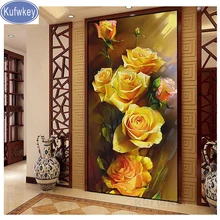 5d, алмазная вышивка цветок 5D DIY полное сверление, вышивка крестиком, алмазная вышивка фото на заказ Сделай Сам мозаика вход стены искусства