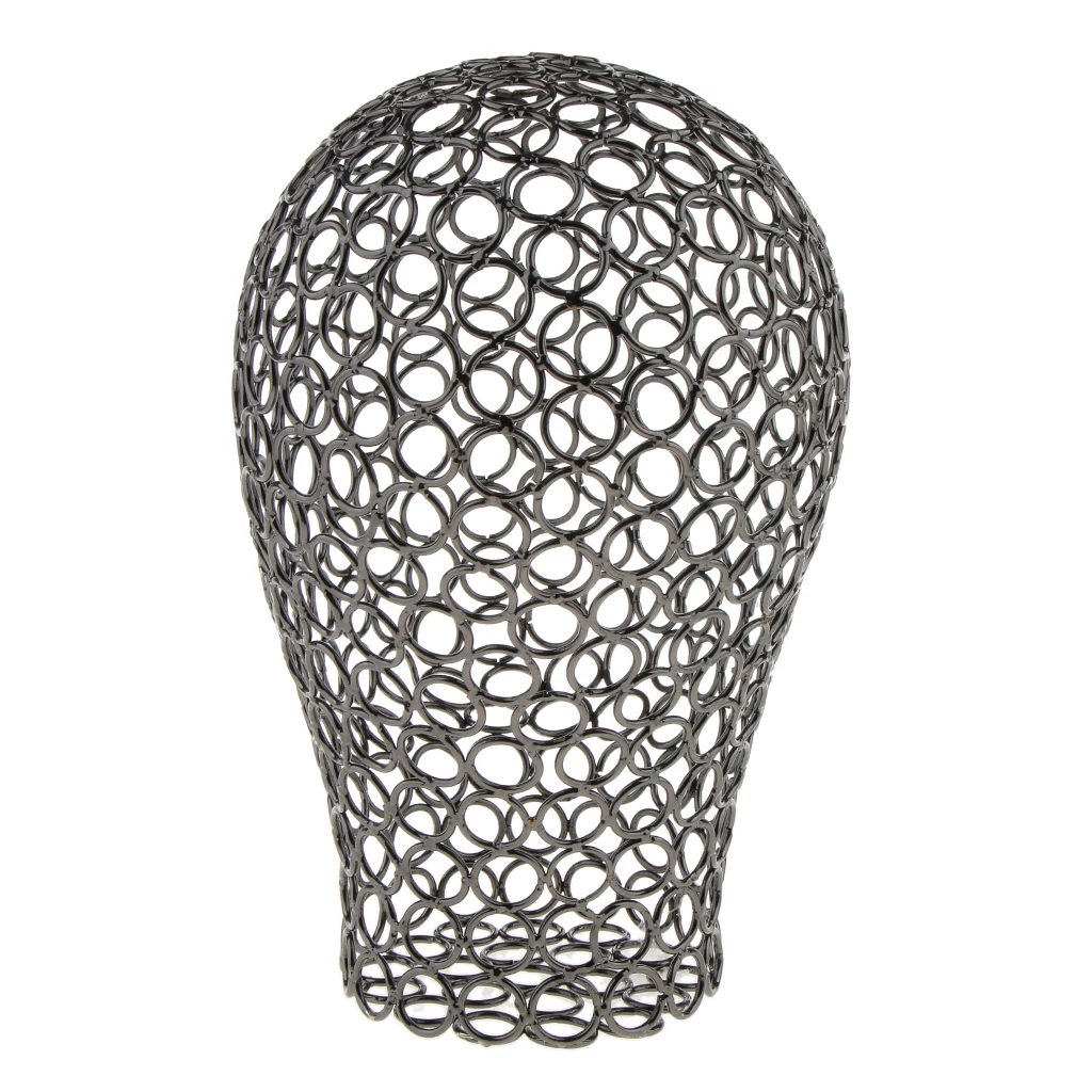 2Pcs Stable Metal Wire Mannequin Head Manikin Model Rack Wigs Hat Jewelry Headset Display Holder Rose Gold/Black
