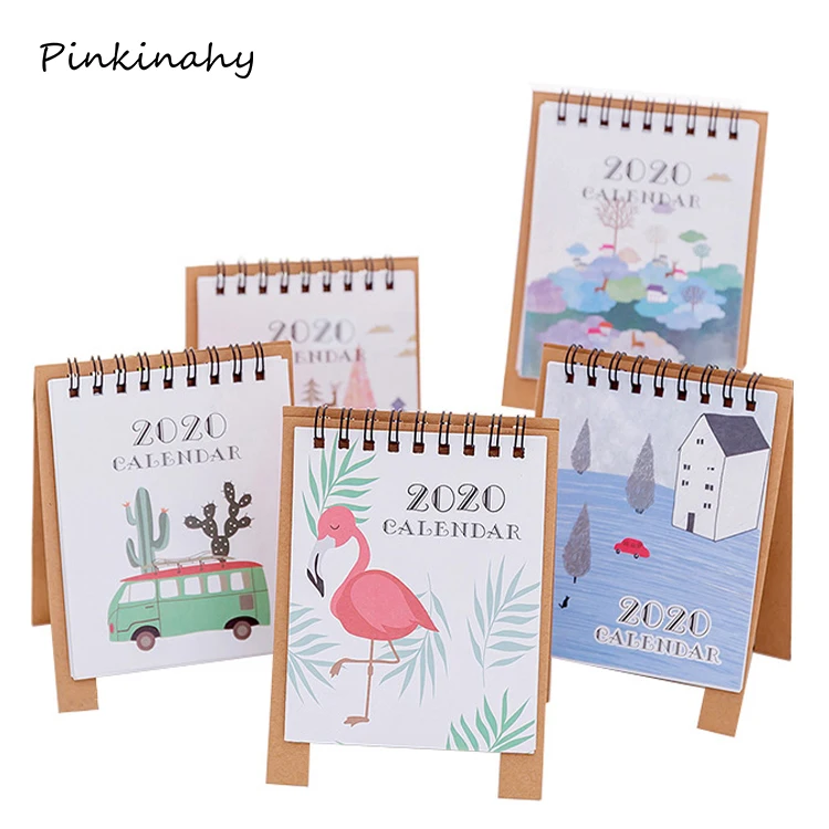 

2019-2020 DIY Forest Animals Flamingo Mini Desktop Paper Calendar dual Daily Scheduler Table Planner Yearly Agenda Organizer