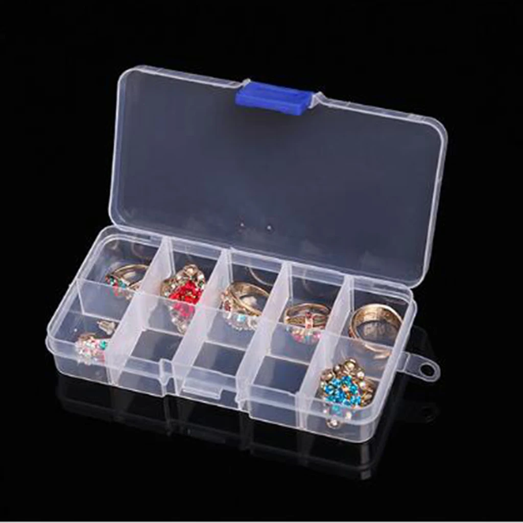 10/15/24/36 Durable Grid Plastic Compartment Jewelry Adjustable Organizer Storage Box Jewelry Packaging