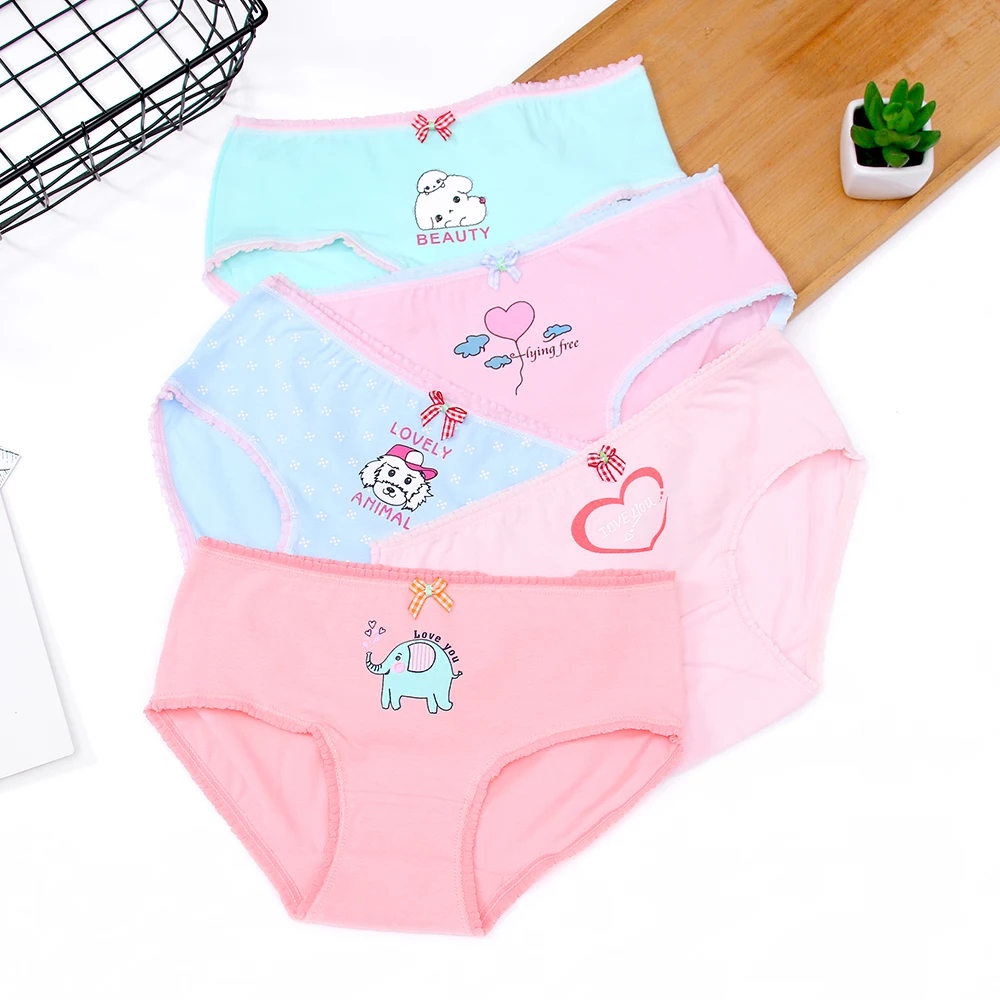 ZQTWT 5Pcs/Lot High Quality Cute Cat Dog Elephant Women Lingerie Cotton