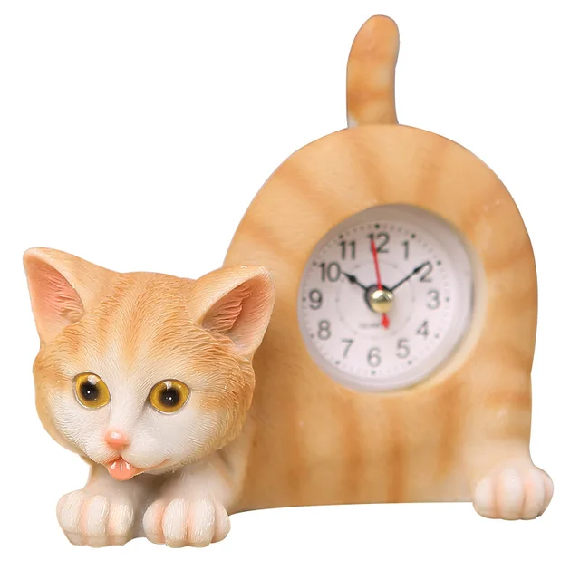 The fun will wag the tail of the cat clock Cute cat desktop clock