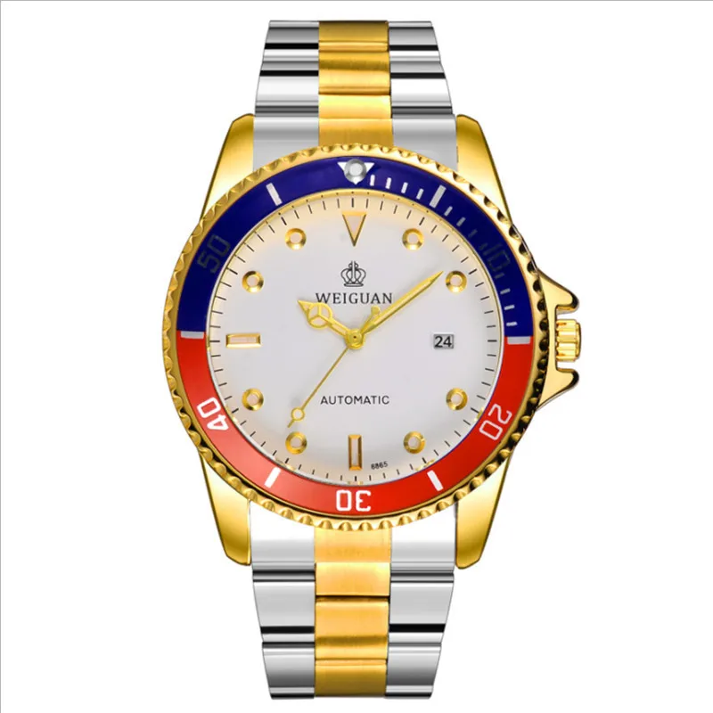 Watch men's fashion men's watch night light true belt calendar student steel belt waterproof mechanical quartz watch men' night watch