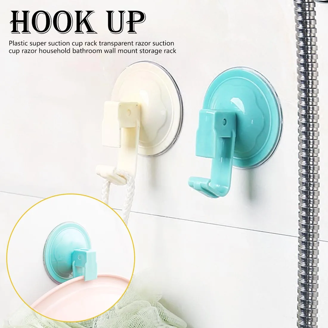 

Plastic Super Suction Cup Razor Rack Clear Razor Suction Cup Shaver Home Bathroom Wall Storage Racks Holder Hooks