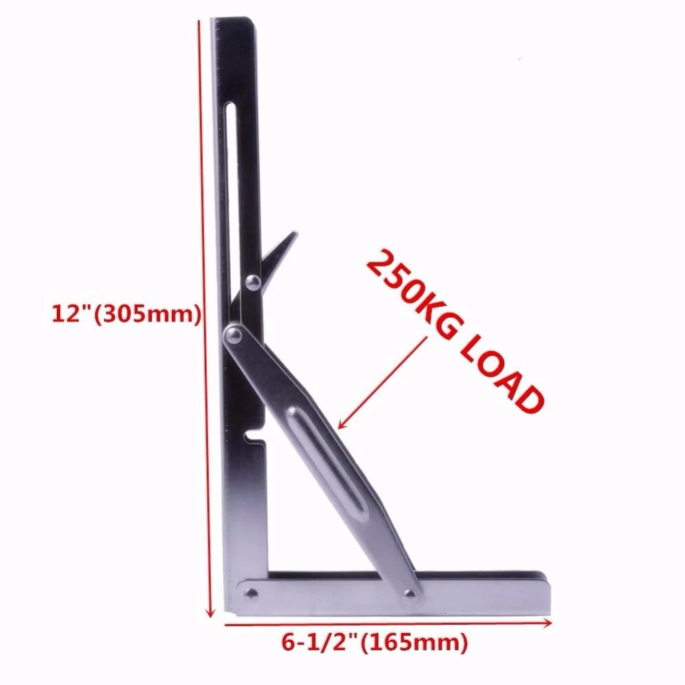 STAINLESS STEEL FOLDING SHELF BENCH TABLE BRACKET 250KG LOAD HEAVY DUTY