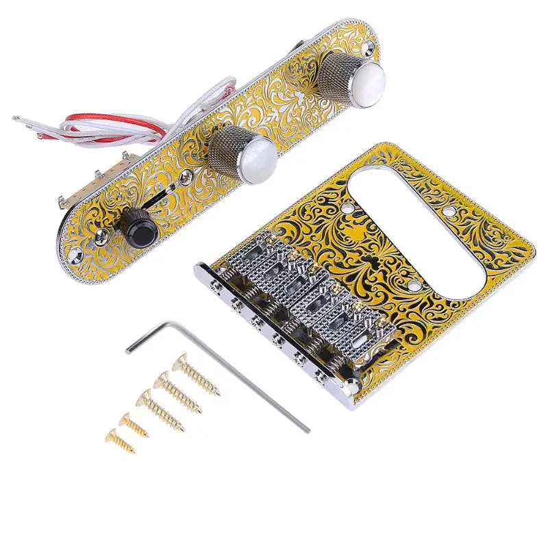 

3 Way Control Panel Multicolor Relief Electric Guitar Bridge Pickup 6 Tone TL Tailpiece for Guitar and Electric Guitar/Tuning