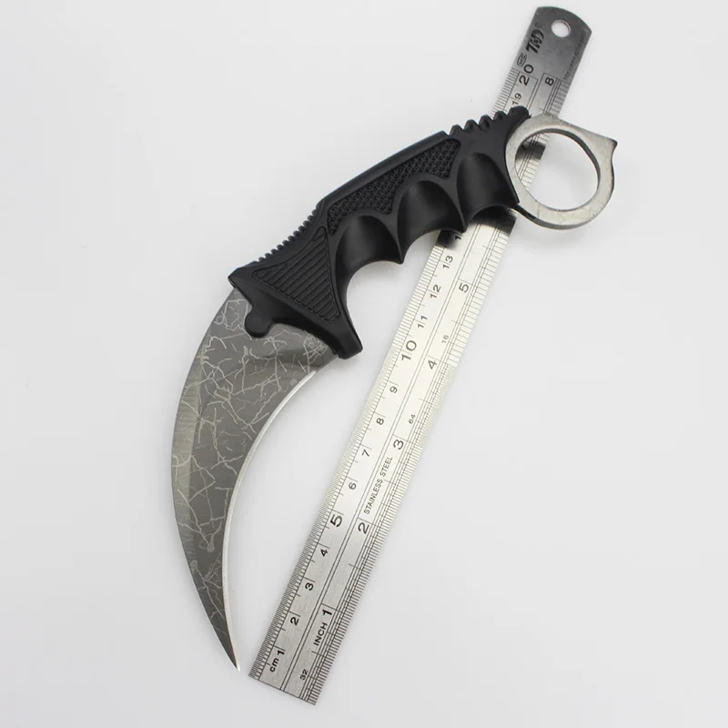 Karambit нож Тактический фиксированный нож с лезвием Faca Cuchillo De La Supervivencia Couteaux Lame Fixe CSGO Kelebek боевой нож - Цвет: white net