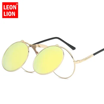 

LeonLion Fashion Round Frame Vintage Sunglasses Small Face Women/Men Dvrving Glasses Femle Shopping Lunette De Soleil Femme
