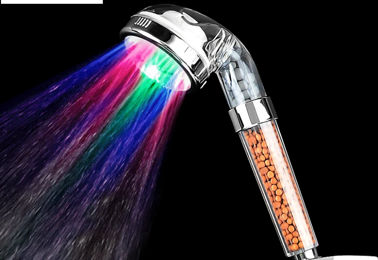Eco friendly Anion Colorful LED Shower Head Shower Nozzle SPA sprayer