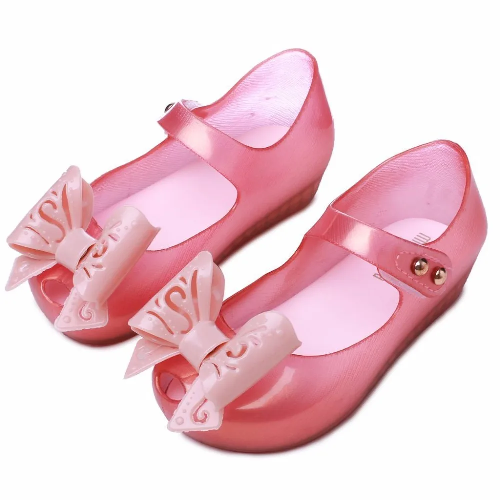 Mini Melissa Hollow Bow Girls Jelly Sandal 2018 Summer New