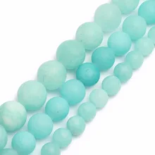 Природных мороза амазонит камень Окрашенные Синий Amazon круглые бусины 6 мм 8 мм 10 мм выберите размеры для браслета, цепочки и ожерелья, ювелирные изделия DIY