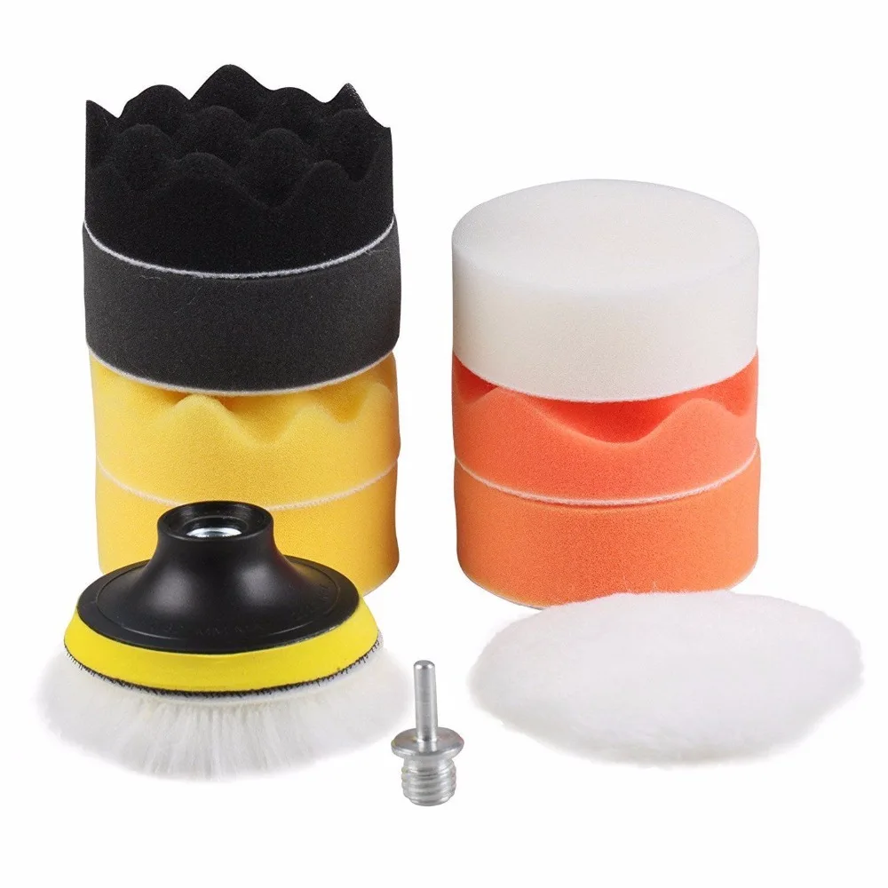 11Pcs 3"/80mm Compound Drill Buffing Sponge Pads Kitin Polishing Pads
