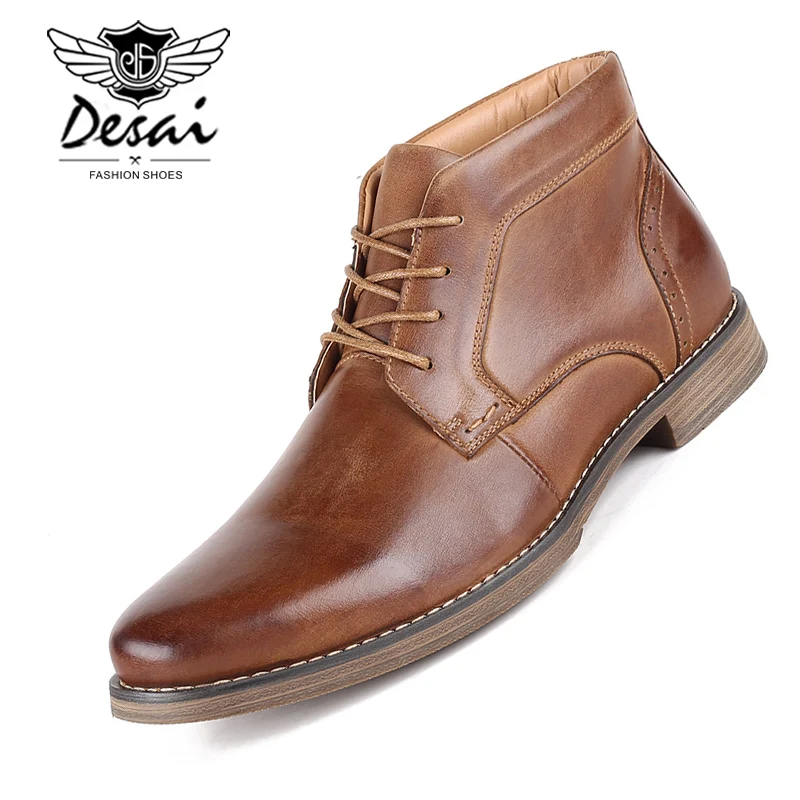 Calidad Terciopelo Cuero Hombres Desai Black Zapatos Directa Gran Genuino brown De Invierno Además Alta Botas Los Tamaño Fabricantes wIIx8C1q