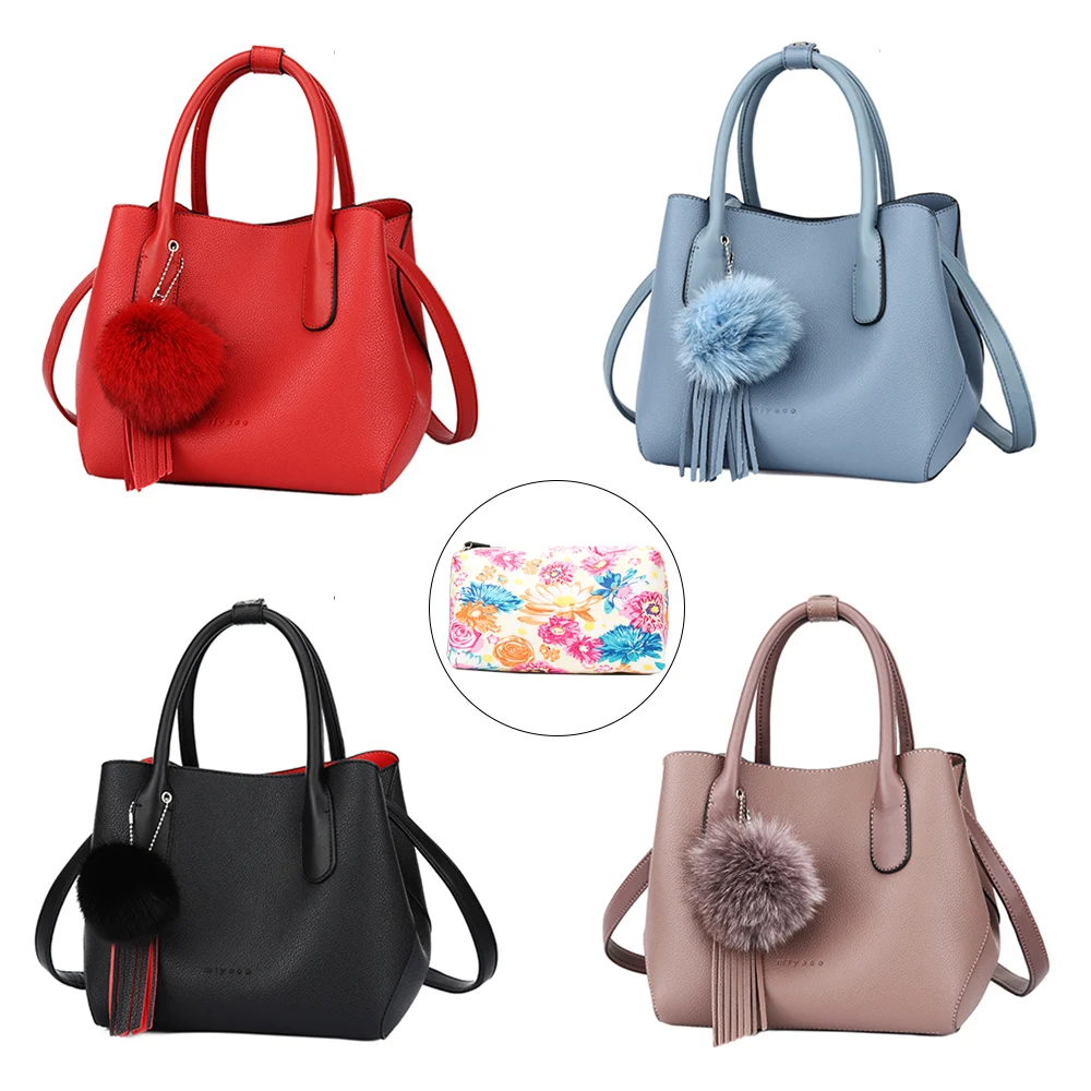 MIYACO Women's Handbags Brand Ladies Bags Totes Female Messenger Bag Casual Hand Bag Set with Floral Pouch