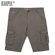 HARPIA мужские шорты Карго летние мужские s хлопок до середины талии, свободные классические шорты с карманами мужские бермуды стрейч прямые шорты, брюки