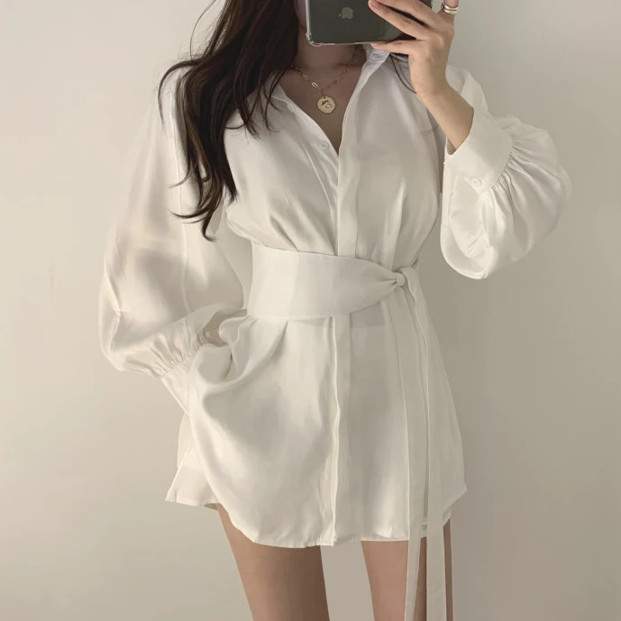 Alien Kitty Summer Fashion Lantern Sleeves Loose Waist-Controlled Shirts+Sexy Casual Shorts Simple All Match Sets Two Piece Suit