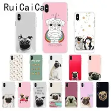 Ruicaica милый мопс приход чехол для телефона для iPhone 8 7 6 6S Plus 5 5S SE XR X XS MAX 10