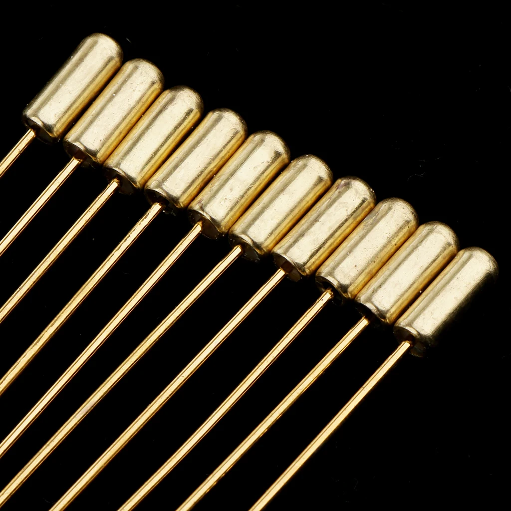 Phenovo 10 Piece 7.1cm Long Needle Plug Lapel Stick Hat Scarf Brooch Boutonniere Pin Diy Findings for Party Wedding Fancy Dress 