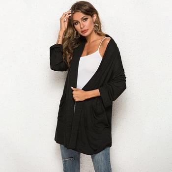 

Women's Sweater 2019 Spring Summer Long Cardigan Fashion Knit Sweater Women Outerwear Oversized Windbreaker Pull Femme