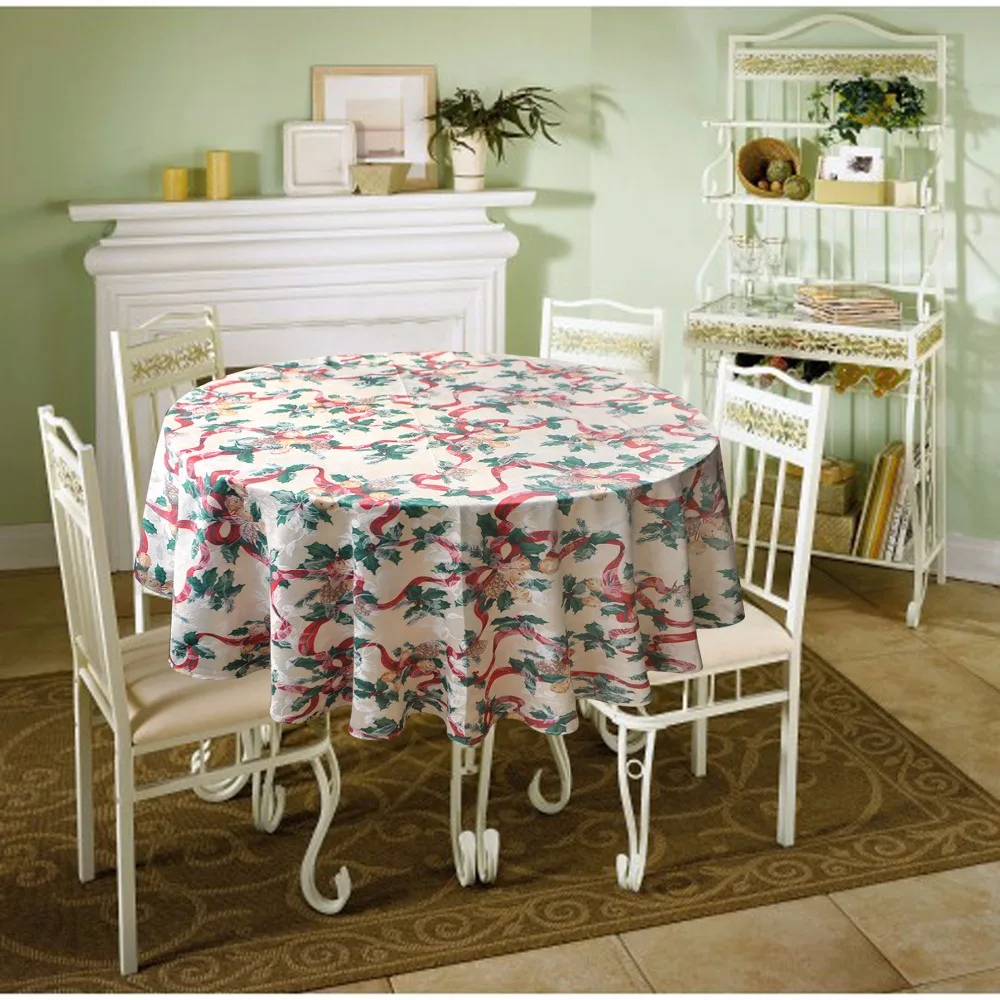 imitation linen printed fabric round table cloth free shipping | Дом и сад