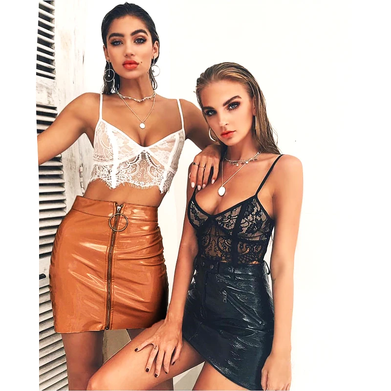 Gosexy летние юбки женские бандажные из искусственной кожи на молнии Карандаш