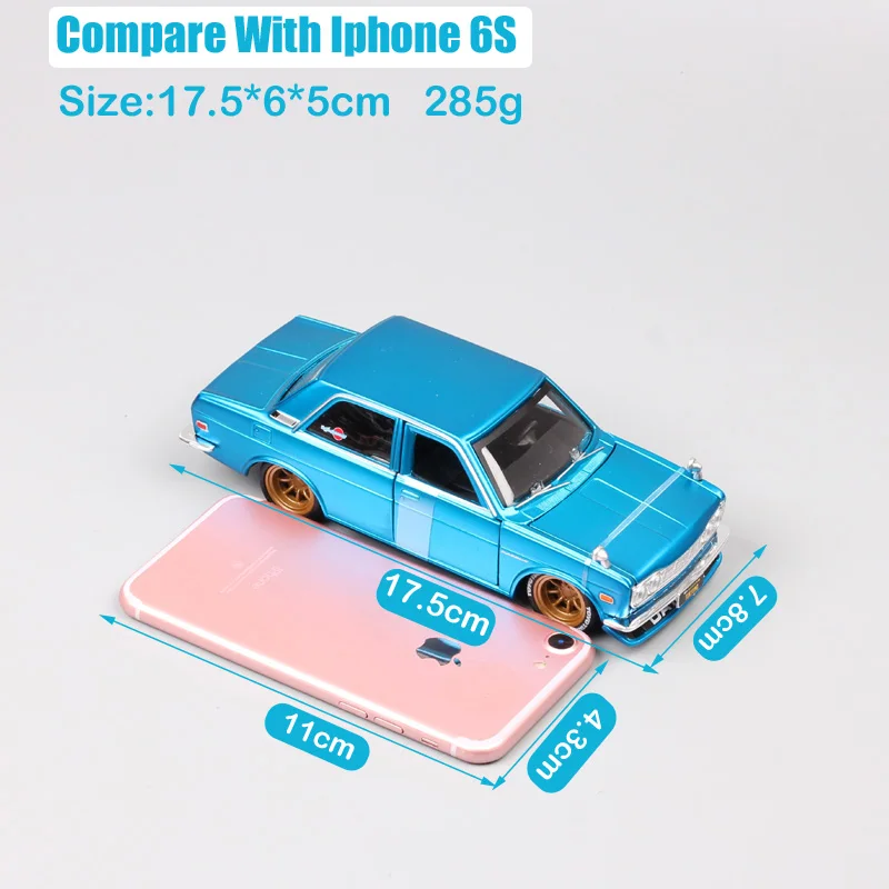 Классические весы Maisto 1/24 Nissan Datsun 510 1600 Bluebird 1971 металлические модели литья под давлением автомобили игрушки транспорт Миниатюрные для детей