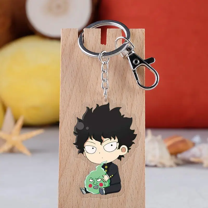 

Japanese Anime The Mob Psycho 100 Cartoon Figure Car Key Chains Holder Best Friend Graduation Chirstmas Day Gift