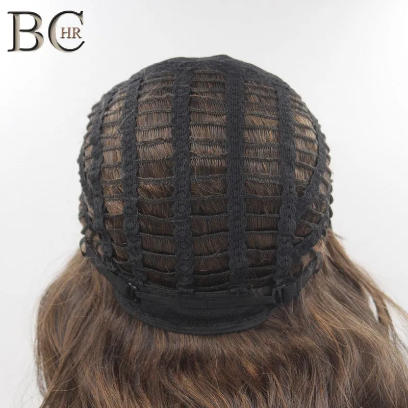 BCHR Омбре каштановые Искусственные парики с взрыва боковая часть длинные волнистые парики для черных женщин бесклеевая термостойкая волокна парик