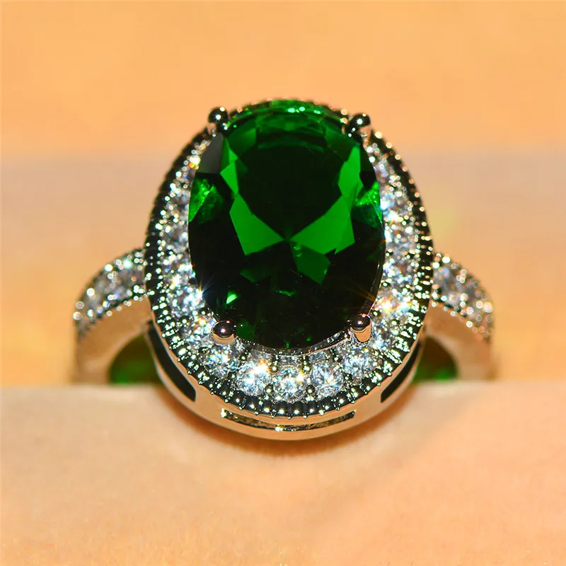 Роскошное мужское женское большое овальное кольцо великолепное зеленое Красное Белое кольцо с камнем обручальные кольца для мужчин и женщин