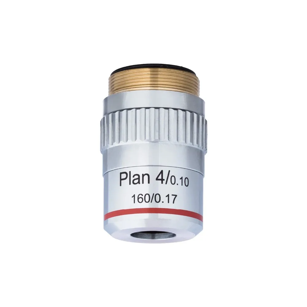 AmScope 4X Plan Achromatic Objective Lens with Knurled Ring PA4XK-V300