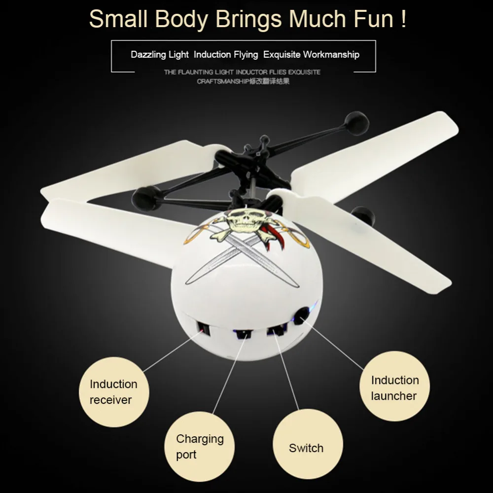 Красочный летающий шар вертолет RC летающий шар беспилотный шар-Вертолет Встроенный Блестящий светодиодный свет летающие игрушки для детей