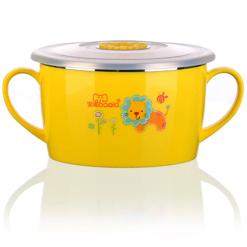 Leakproof Child Stainless Steel Bowl Baby Feeding Bowl  (13)