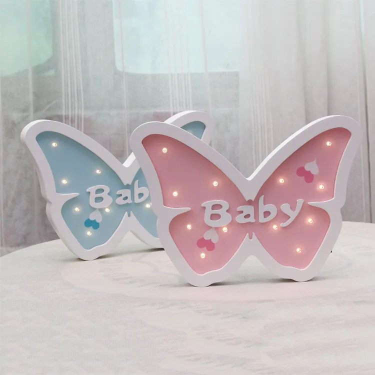 Buy LED Butterfly Baby Night Light Wooden Table Wall