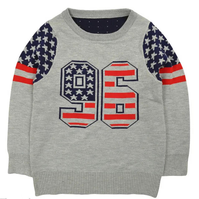 2015 Autumn Winter Sweater for Boys Quality Kids Sweater Blue Grey Fashion Boys Sweaters Pullover Boy