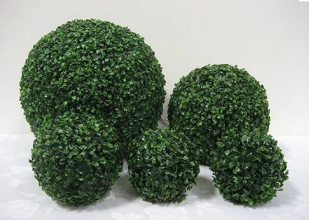

15" Wide & Tall Pack of 15 Artificial Boxwood Ball UV Topiary Plant Tree Outdoor Pool Porch
