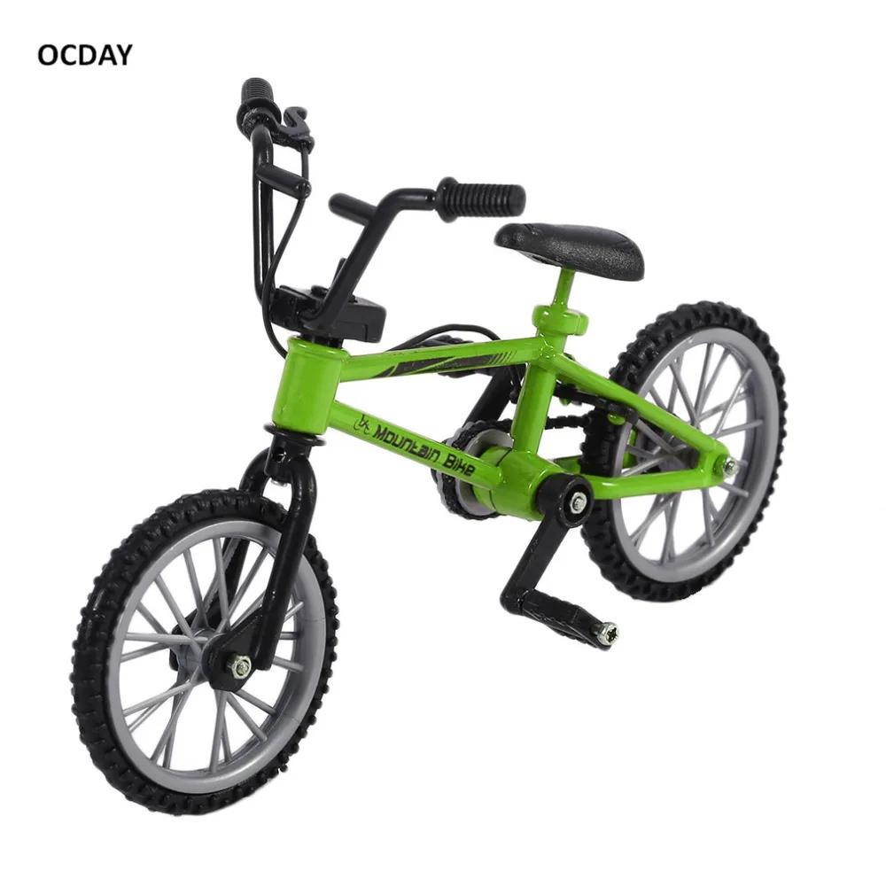 Горячее предложение! Распродажа! OCDAY моделирование сплав палец bmx велосипеды Дети Мини размер зеленый гриф игрушечные велосипеды с тормозным канатом подарок