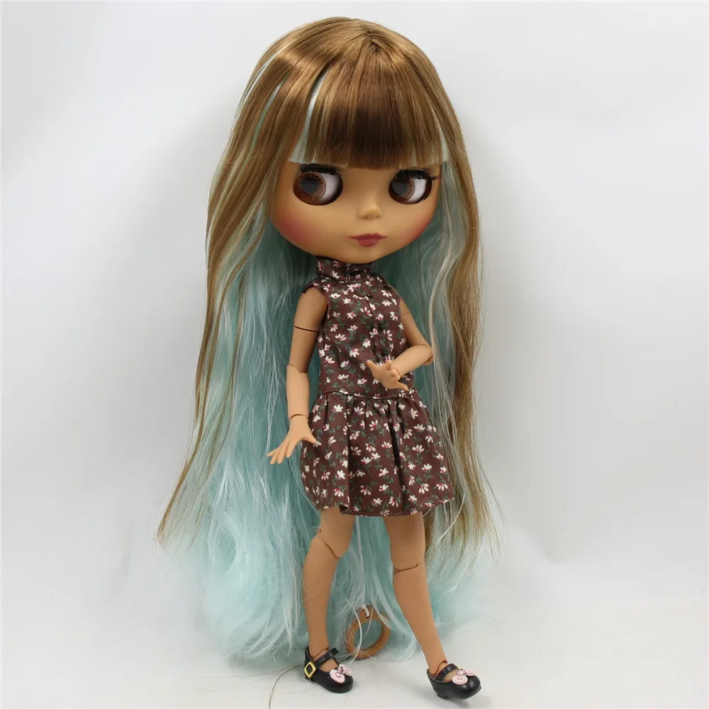 Neo Blythe Doll with Multi-Color Hair, Dark Skin, Matte Cute Face & Custom Jointed Body 2