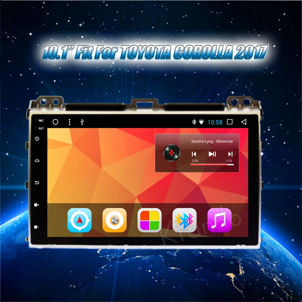 Cheap Krando Android 8.1 9" IPS Full touch big screen car Multimedia player for TOYOTA PRADO 120 2002-2009 audio player gps BT wifi 0
