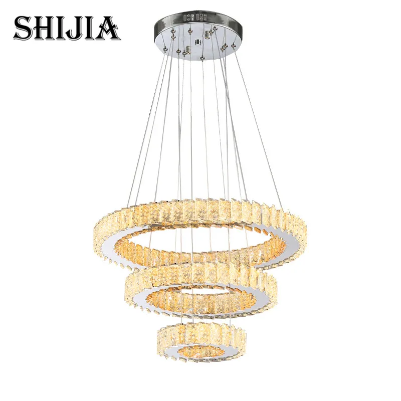 

Art Decor Ring Circle Crystal Chandelier Lighting for Dining Room Restaurant Living Room Bedroom led Pendant Lamp AC 110-240V