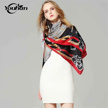 

YOUHAN 2020 New Fashion Silk Women Scarf Autumn Winter Classic Pattern Female Ladies Scarves Travel Pashmina Shawl