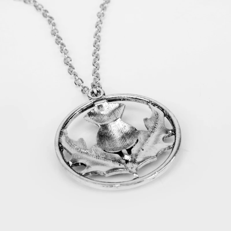 Outlander шотландский национальный цветок кулон ожерелье Овальный шотландский чертополох ожерелье с сердцем прекрасный кулон чертополох ювелирные изделия