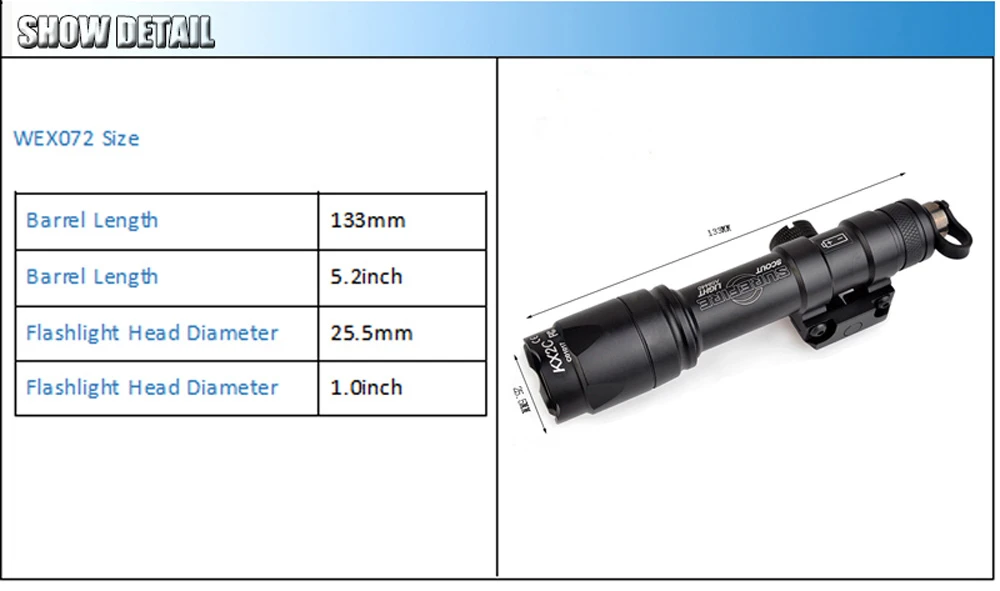 Surefir M600 тактический фонарь-Скаут светодиодный 340 люменов дистанционный переключатель давления M600C винтовка страйкбол фонарик EX072 подсветка для оружия